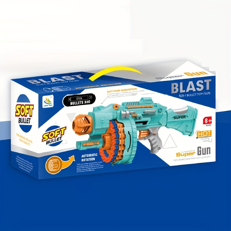 Automatic Foam Blaster – Turquoise Pistol with 40 Foam Balls for Fun Playtime
