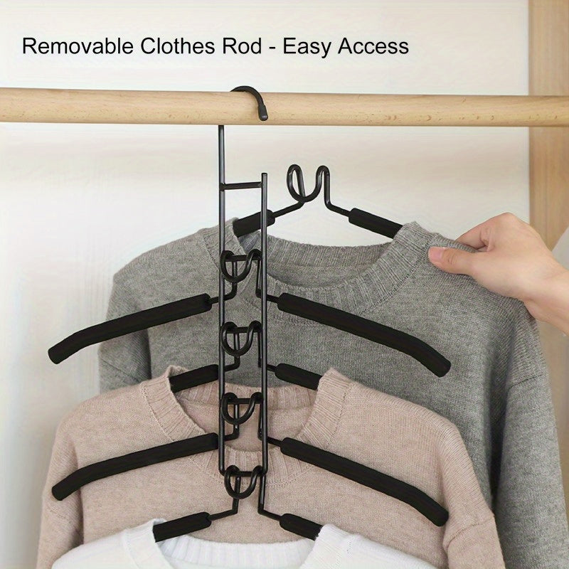 Multi-Layer Hanger Set – 5-in-1 Space-Saving Organizer with Non-Slip Foam Pads