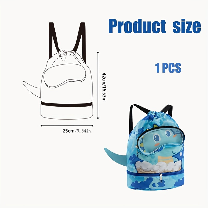 Ocean-Themed Swim Backpack – Waterproof with Wet/Dry Separation