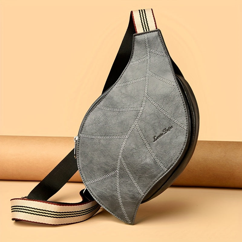Vintage Faux Leather Crossbody Bag – Adjustable Strap with Buckle Closure