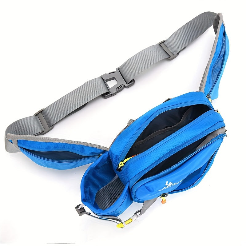 Versatile Running Waist Bag with Water Bottle Holder – Durable Nylon with Zippers for Hiking and Marathons