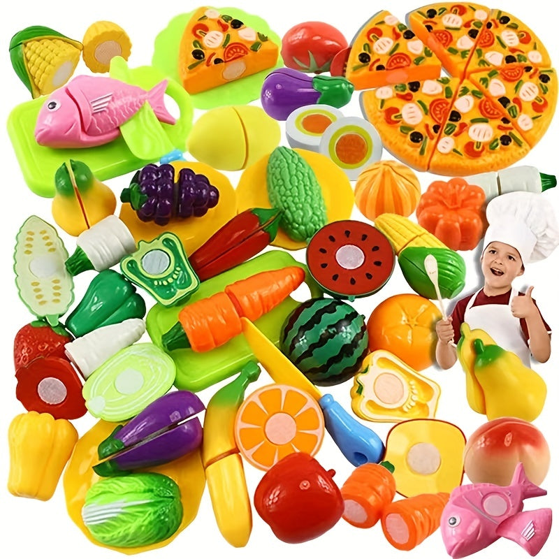 Educational Cutting Set with Food, Fruit, and Vegetables – Perfect for Early Learning and Role Play