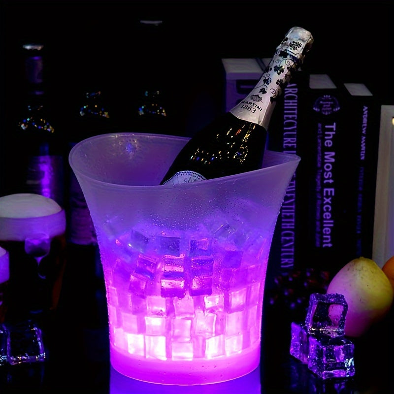 5L LED Illuminated Ice Cube Pail - Perfect for Champagne and Beer