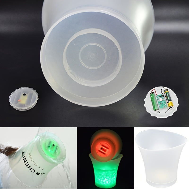5L LED Illuminated Ice Cube Pail - Perfect for Champagne and Beer