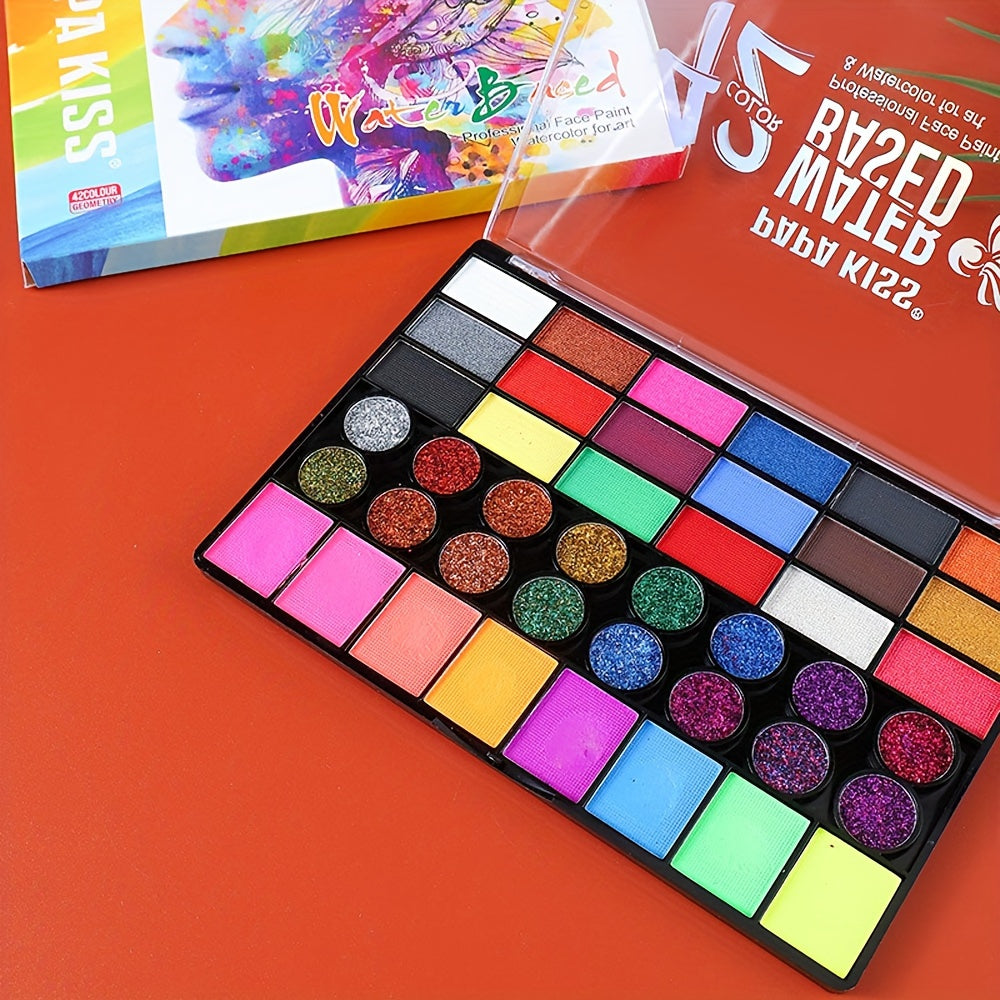 42-Color Water-Based Face and Body Paint Set – Perfect for Creative Art and Painting