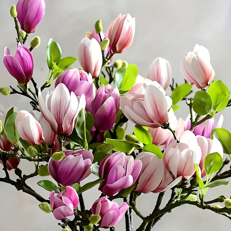 Set of 4 Realistic Magnolia Flowers – Elegant and Timeless for Weddings and Luxury Decoration