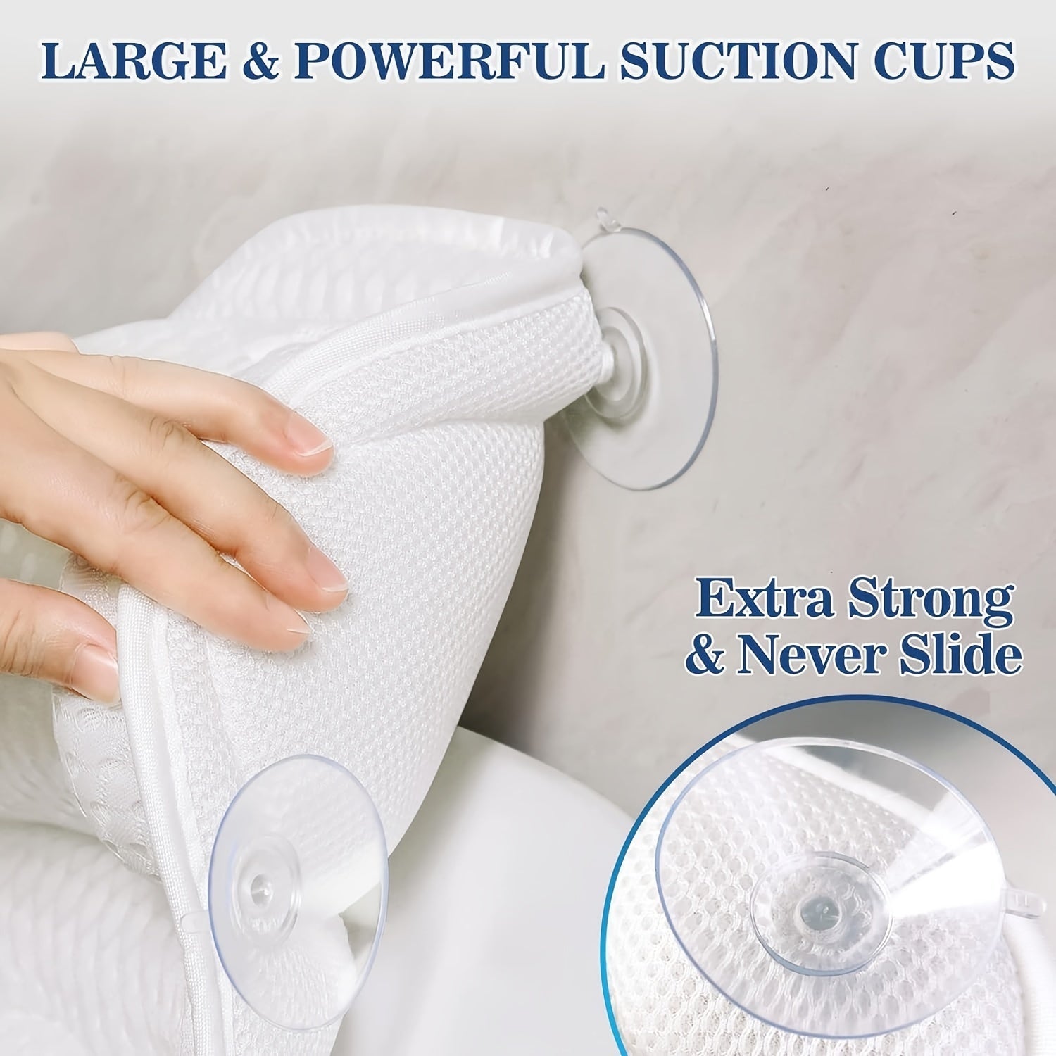 LuxieSpa 4D Luxe Bath Pillow - Breathable Pillow with Neck and Back Support for a Relaxing Bath