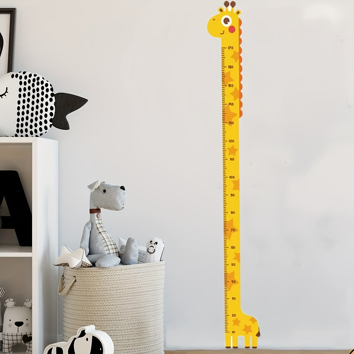 Cute Giraffe Growth Height Chart for Kids - Easy to Stick and with Colorful Tail