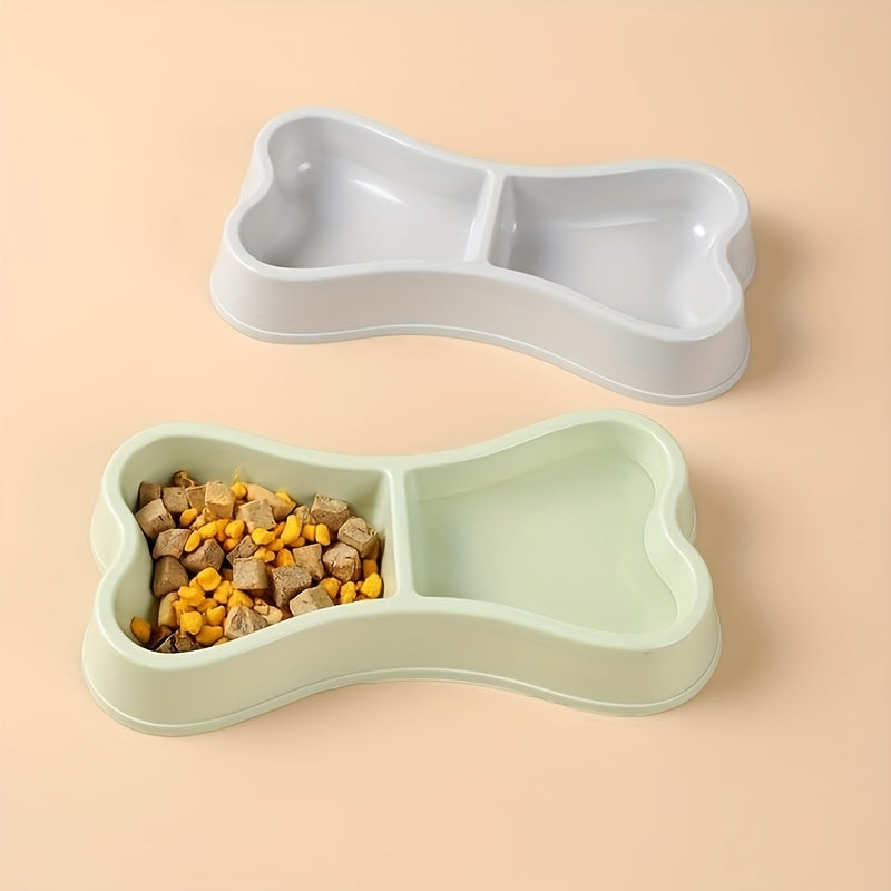 Macaron Bone-Shaped Double Dog Bowl – Practical and Stylish Feeding for Your Dog