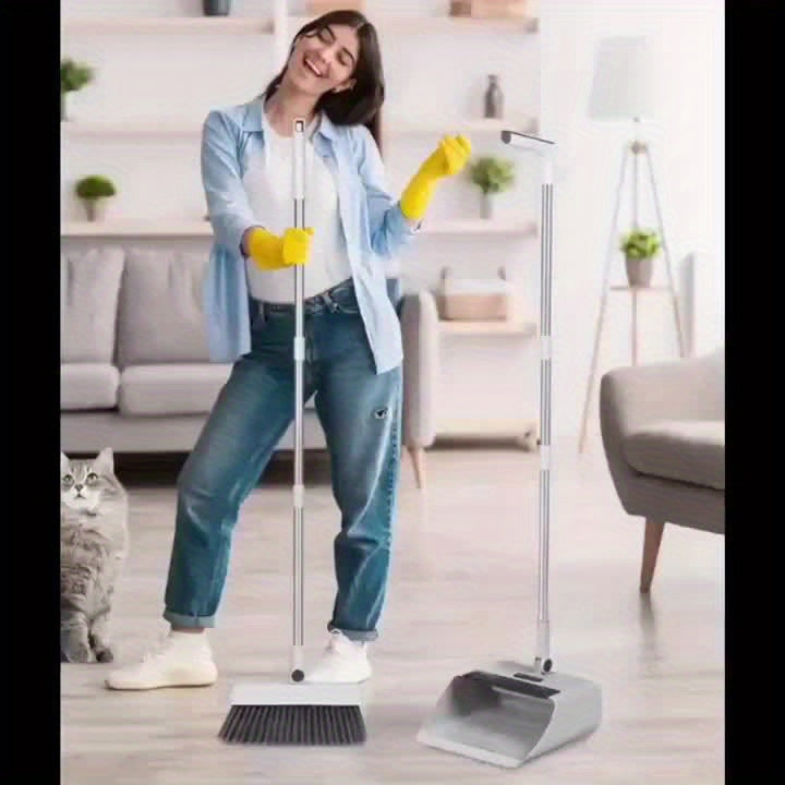 Foldable 3-in-1 Broom and Dustpan Set – Convenient Solution for Quick and Efficient Cleaning