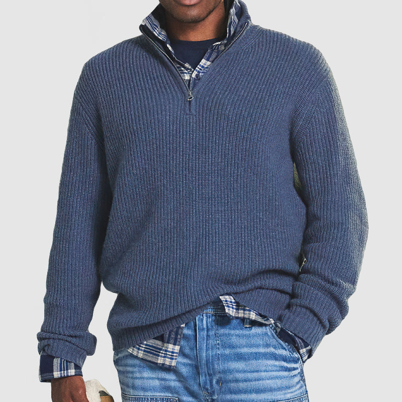 Men's Jumper with Zip Collar – Luxurious and Comfortable Cashmere