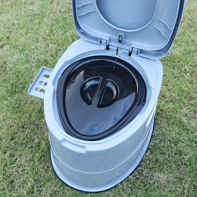 Portable Gray PVC Toilet - Comfortable and Convenient for Camping and Emergency Use