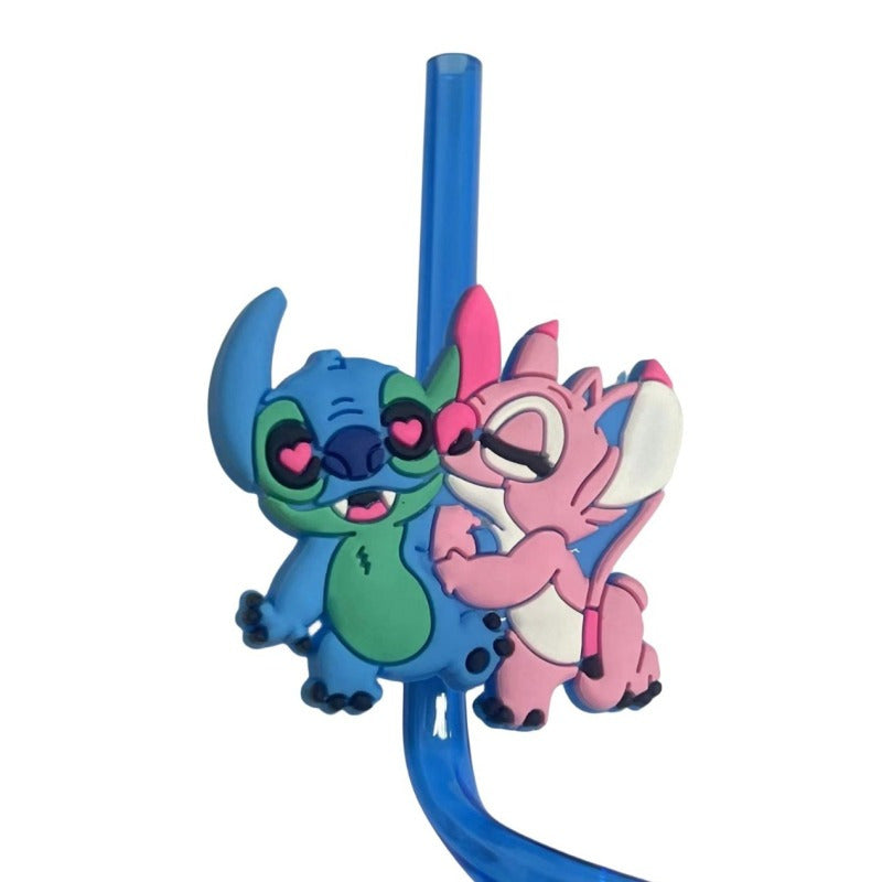 Stitch Reusable Straw Set – 16 Colorful Straws for Parties and Birthdays