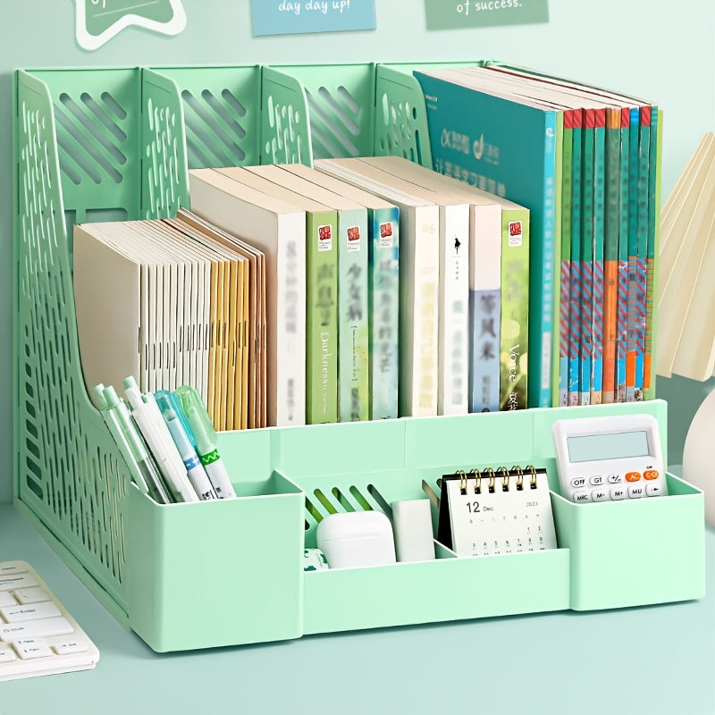 Desktop Document Organizer – 4 Compartments, Space-Saving, Removable, and Suitable for Office Supplies