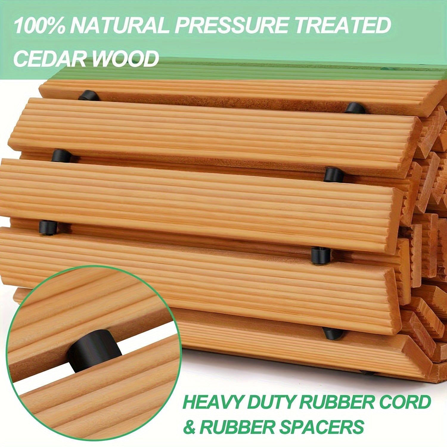 Rollable Wooden Garden Path Mat – Durable Outdoor Mat with Non-Slip Protection