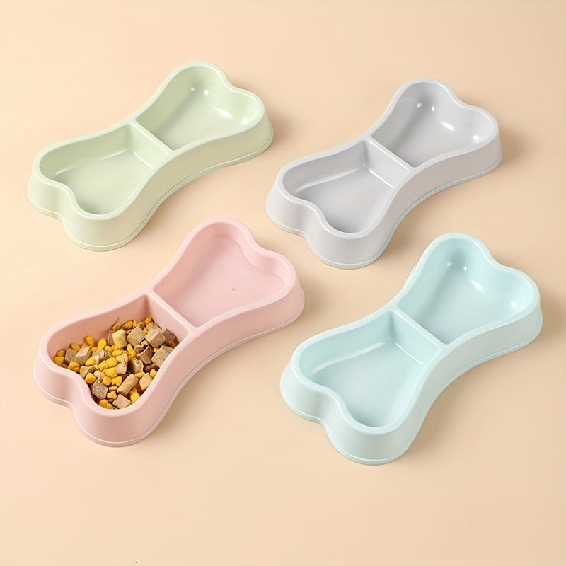 Macaron Bone-Shaped Double Dog Bowl – Practical and Stylish Feeding for Your Dog