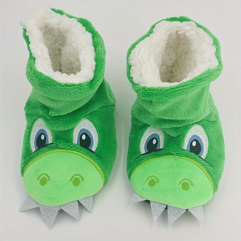 Dino and Reindeer Slippers for Kids - Warm and Playful for Home