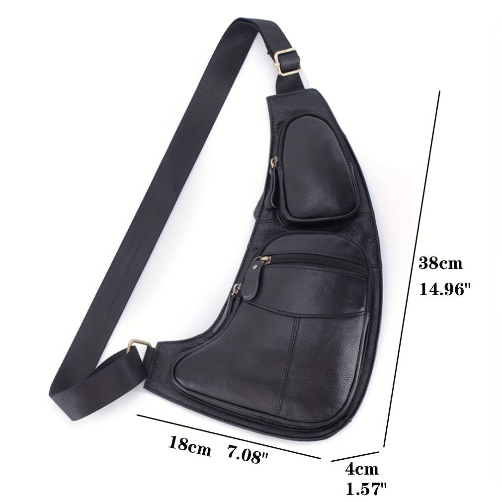 Vintage Classic Leather Sling Bag – Compact and Durable