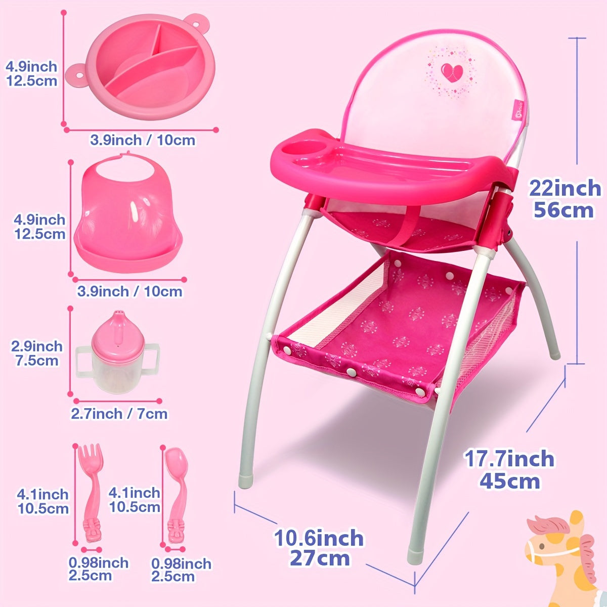 Doll High Chair Toy - Perfect for Playful Meals