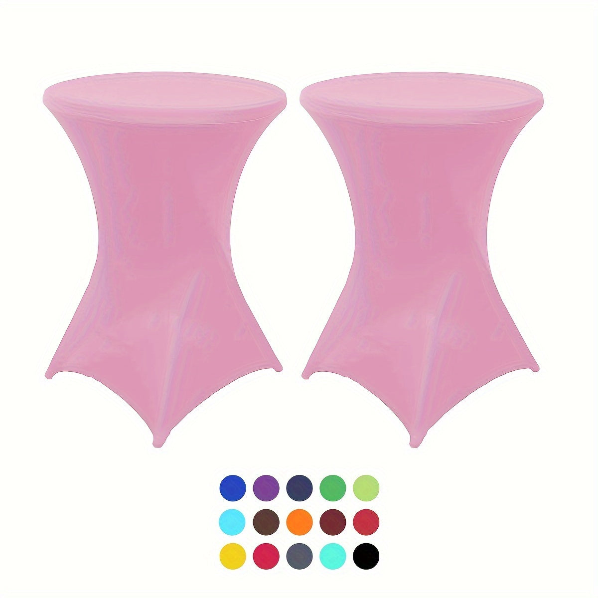 Stretchy Cocktail Table Covers - Solid Color, Ideal for Parties and Events