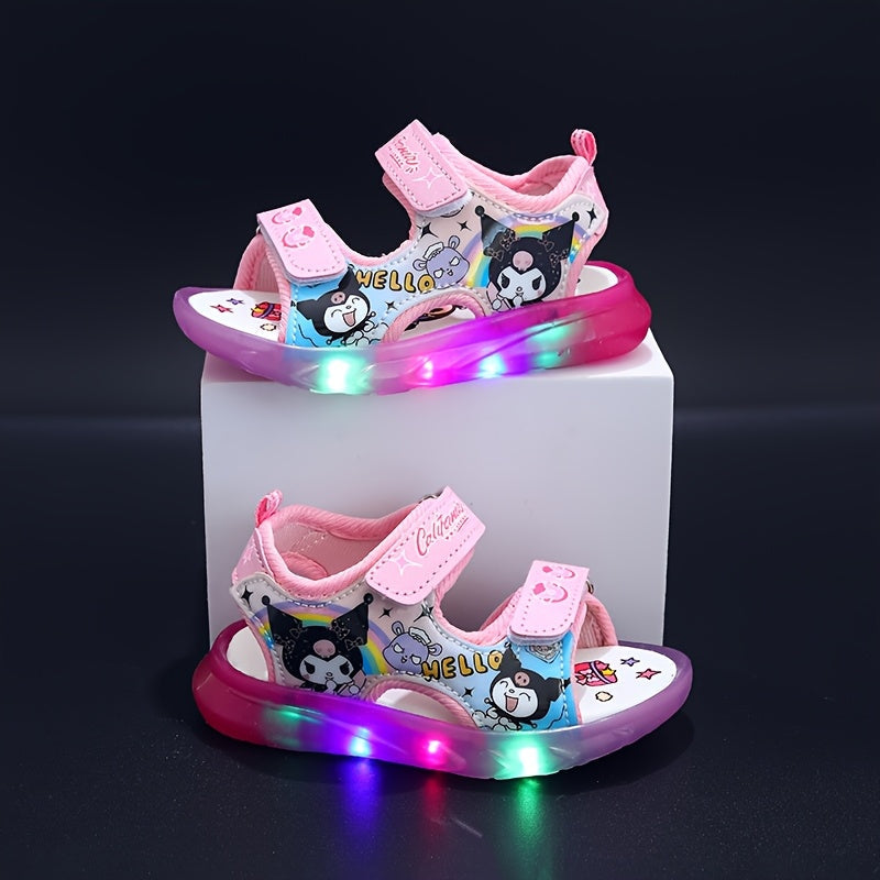 Sanrio Girls' Light-Up Sandals – Kawaii Cartoon Princess Sandals for Summer