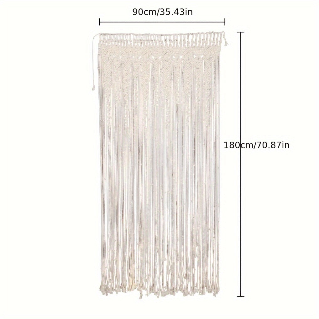 Boho Macramé Curtain – Decorative and Practical Room Divider