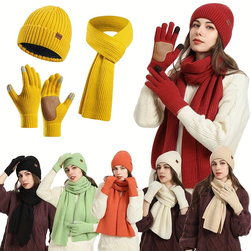 Joyful Winter Set - Hat, Scarf, and Gloves for Couples