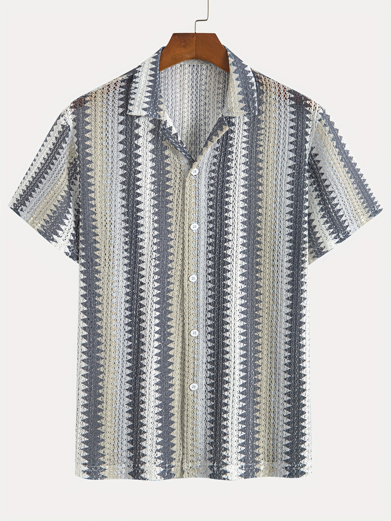 Men's Summer Casual Short Sleeve Shirt – Woven Fabric for a Fresh Look
