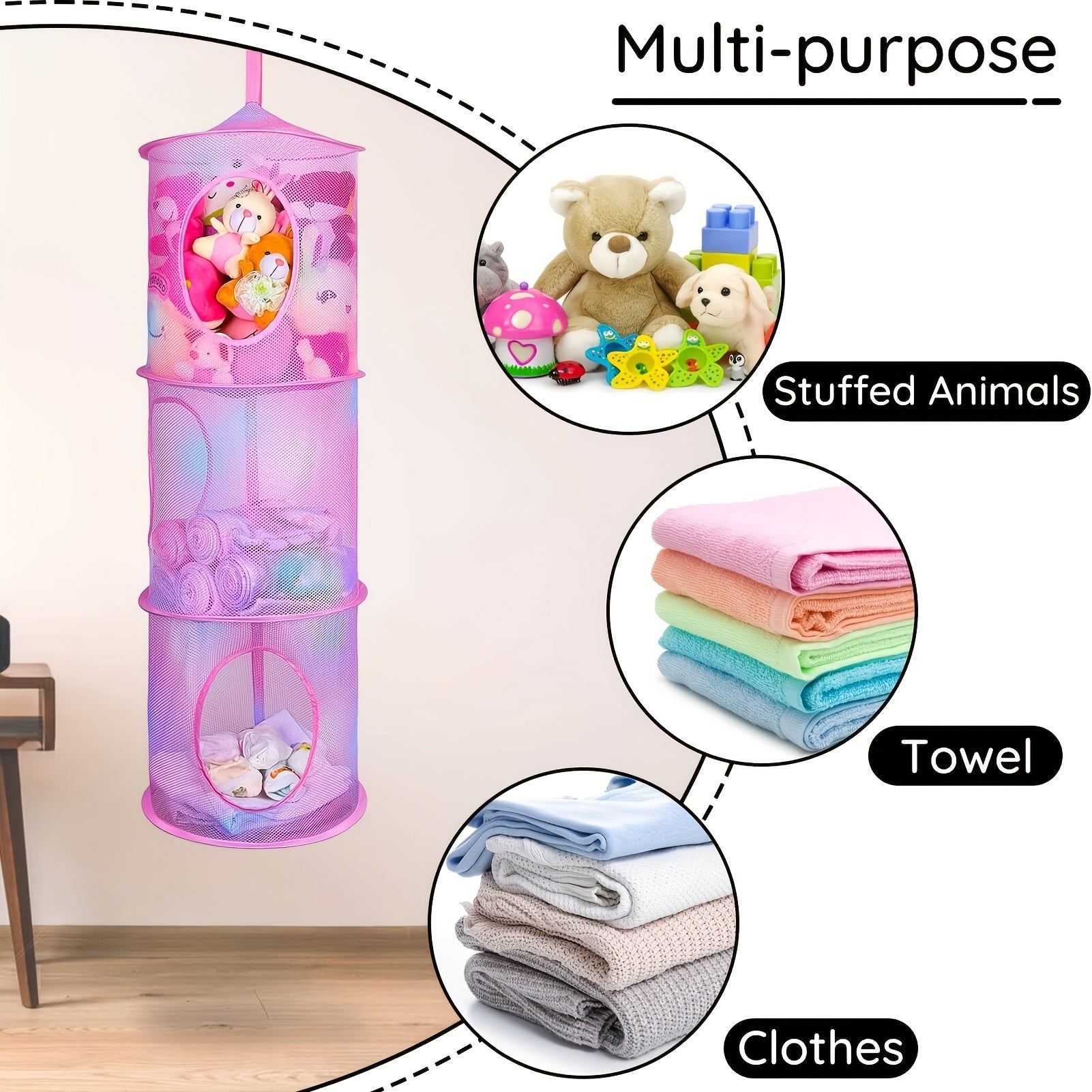 TidyTower 4-Layer Storage Net - Space-Saving and Multifunctional