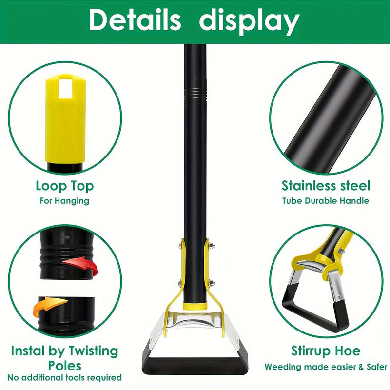 Stainless Steel Ergonomic Garden Tool with Triangular Head – For Weeding and Soil Cultivation