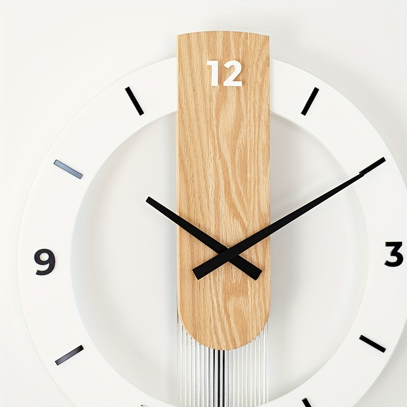 Creative Pendulum Wall Clock Made of Wood and Acrylic – Stylish and Silent Decoration