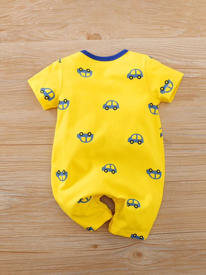 Playful Car Baby Romper for Babies – Perfect for Summer Adventures