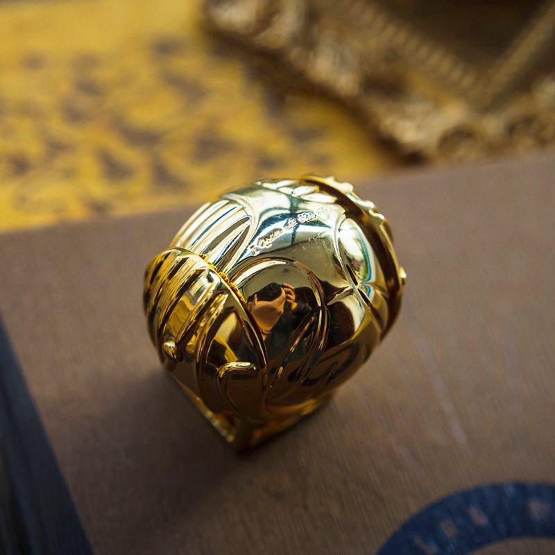 Golden Winged Orb Ring Box – Luxury Movable Jewellery Case
