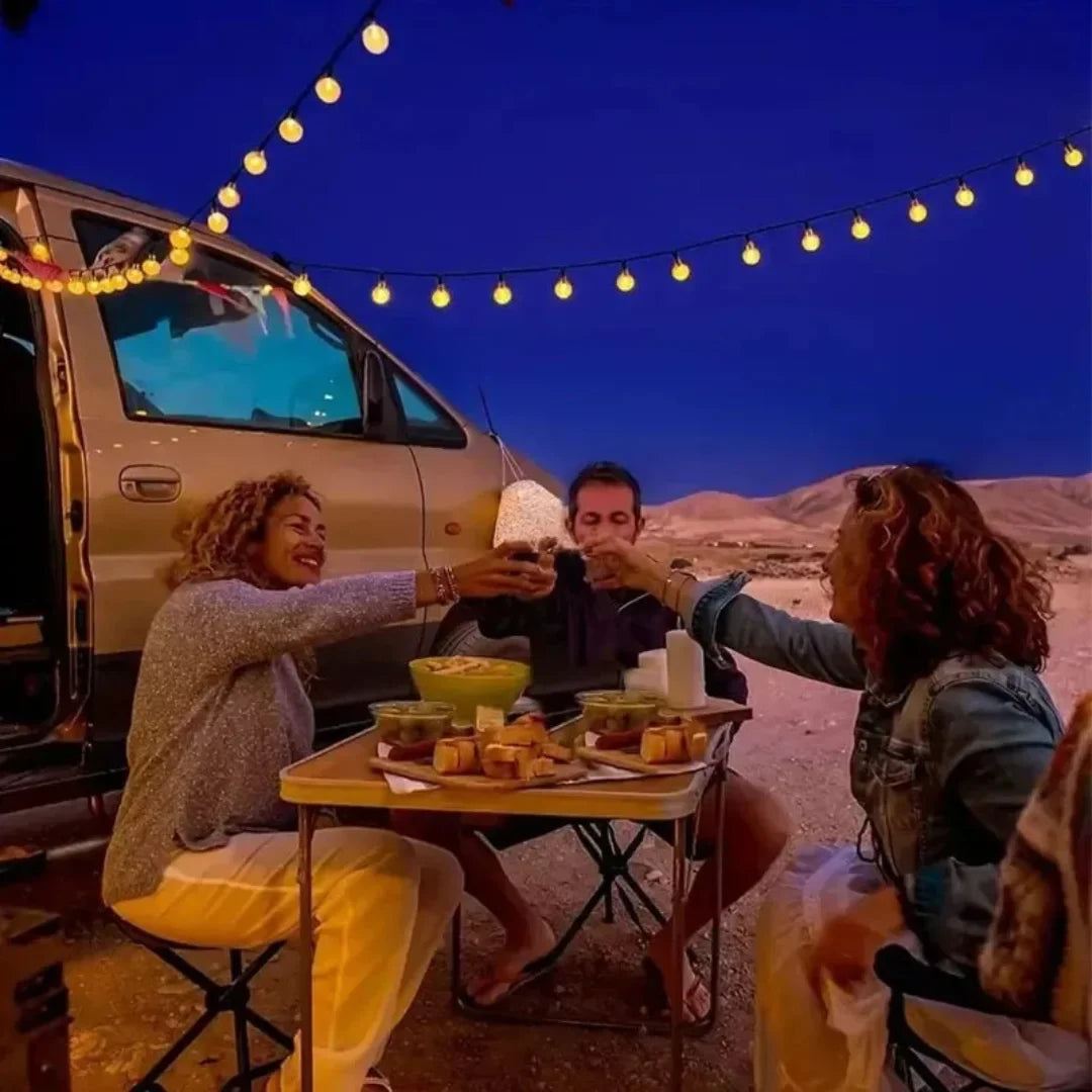 Solar LED String Lights with Balls – Warm and Cosy