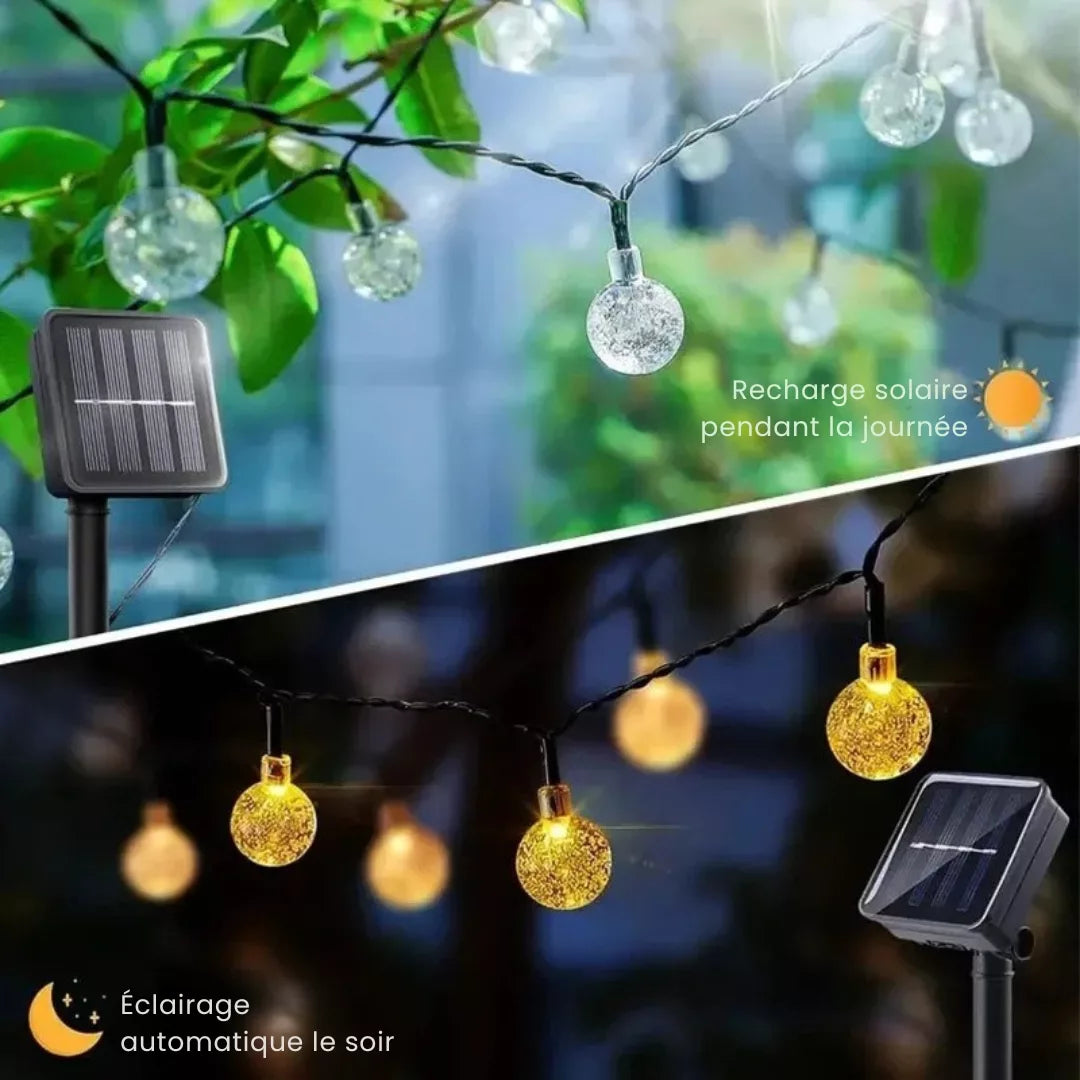Solar LED String Lights with Balls – Warm and Cosy