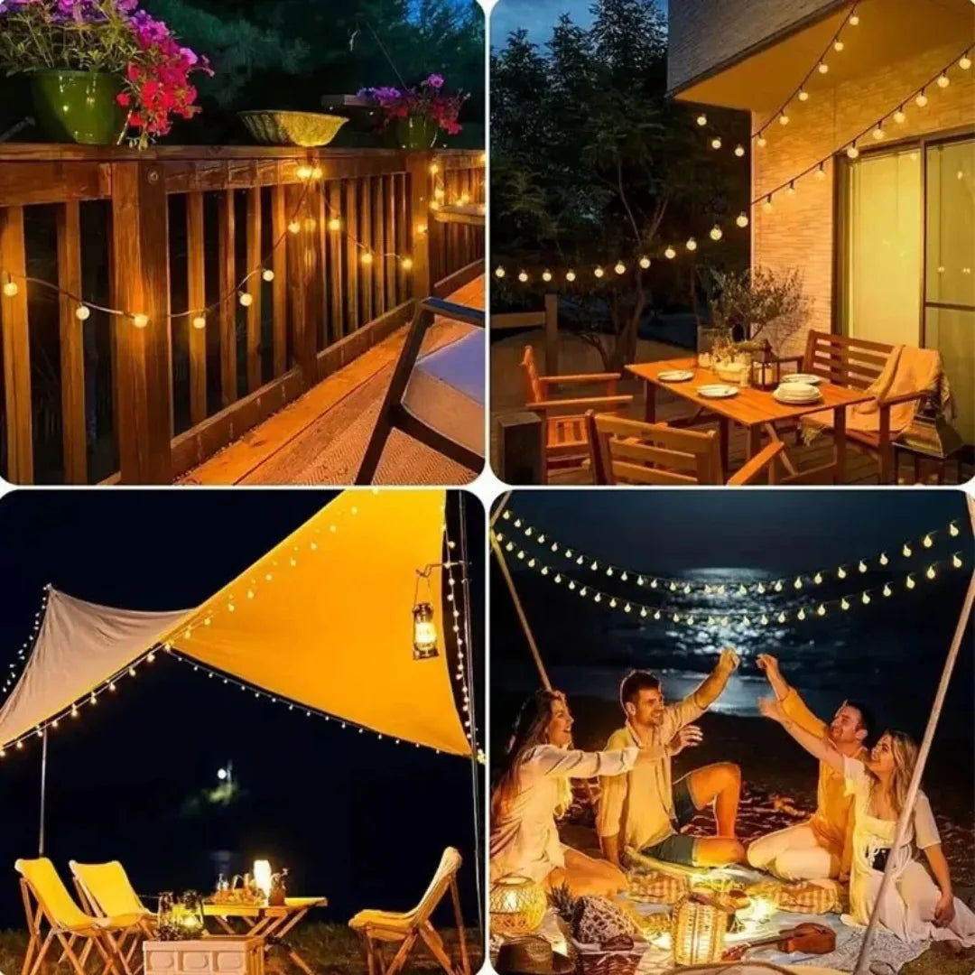 Solar LED String Lights with Balls – Warm and Cosy