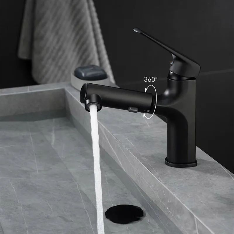 Luxury Bathroom Tap with Pull-Out Hand Shower – Stylish and Functional