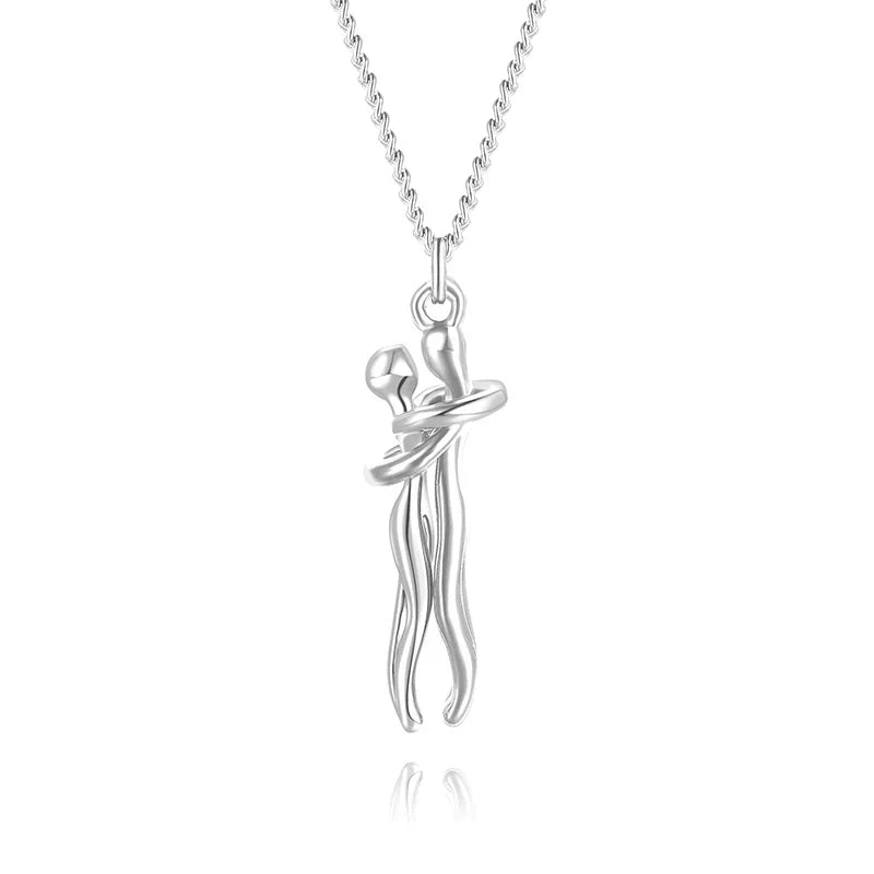 Necklace with Embracing Pendant – Timeless Symbol of Love