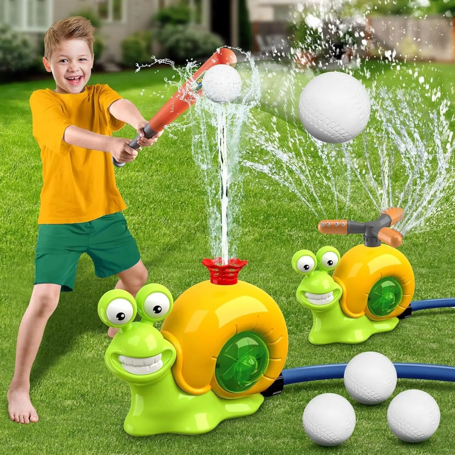 Water Fun Snail Baseball Set - Sporty Play and Splashes