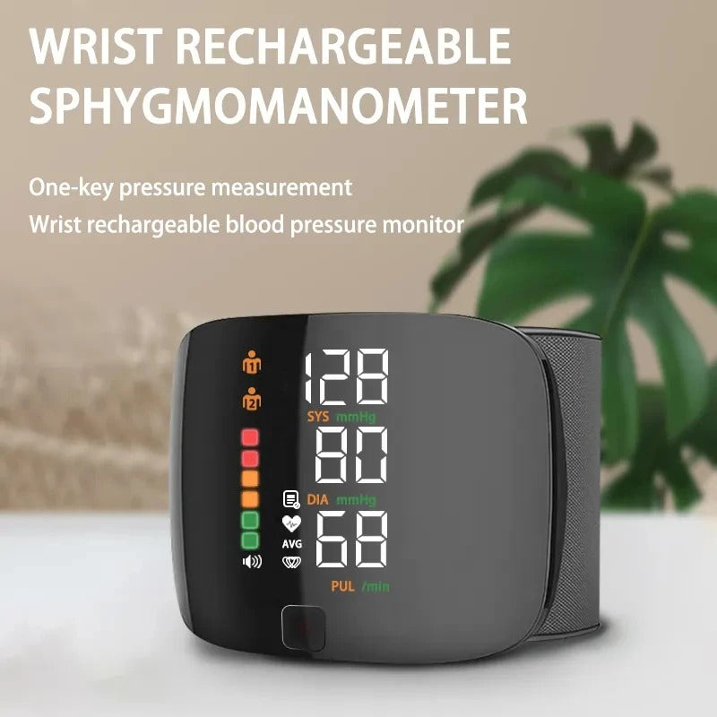 PulseMate Wrist BP Monitor – Smart Rechargeable Health Tracker
