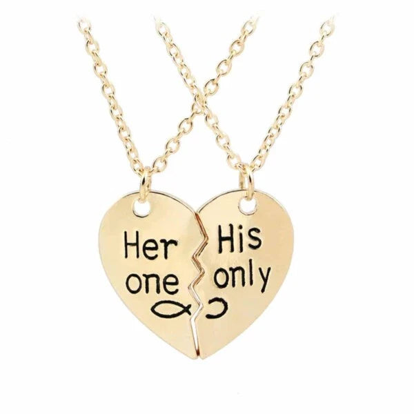 Golden Heart Connection Necklace - For Eternal Love on Valentine's Day