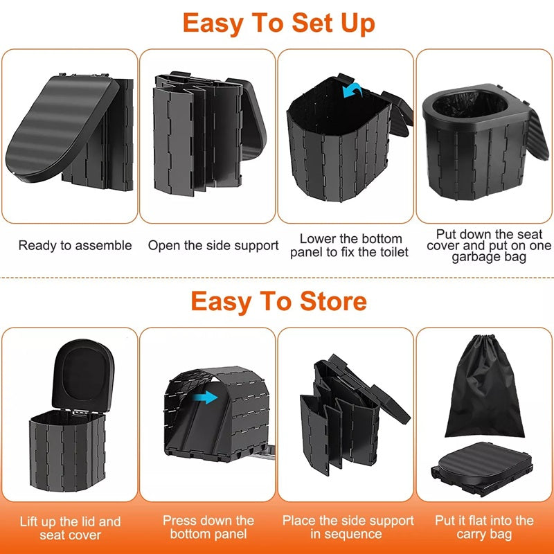 Foldable Camping Toilet – Sturdy & Portable