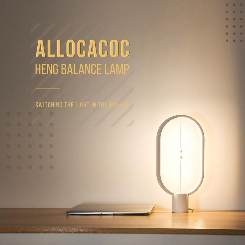 AuraBalance Magnetic LED Table Lamp – Modern Wooden Ambient Light