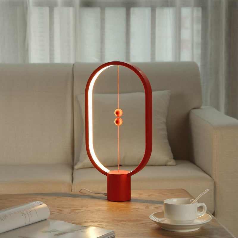 AuraBalance Magnetic LED Table Lamp – Modern Wooden Ambient Light