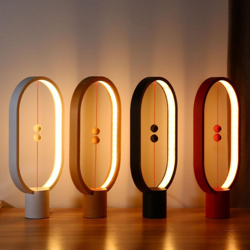 AuraBalance Magnetic LED Table Lamp – Modern Wooden Ambient Light