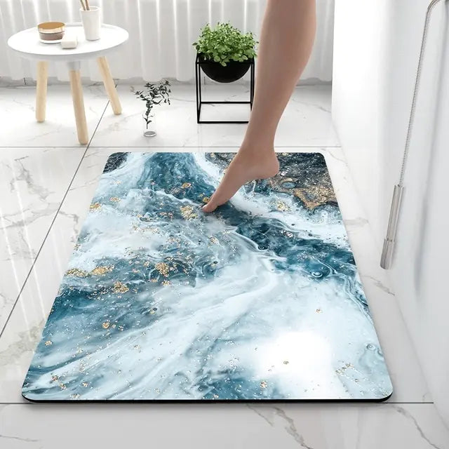 AquaArt Luxe Bath Mat - Water-Absorbing and Quick-Drying