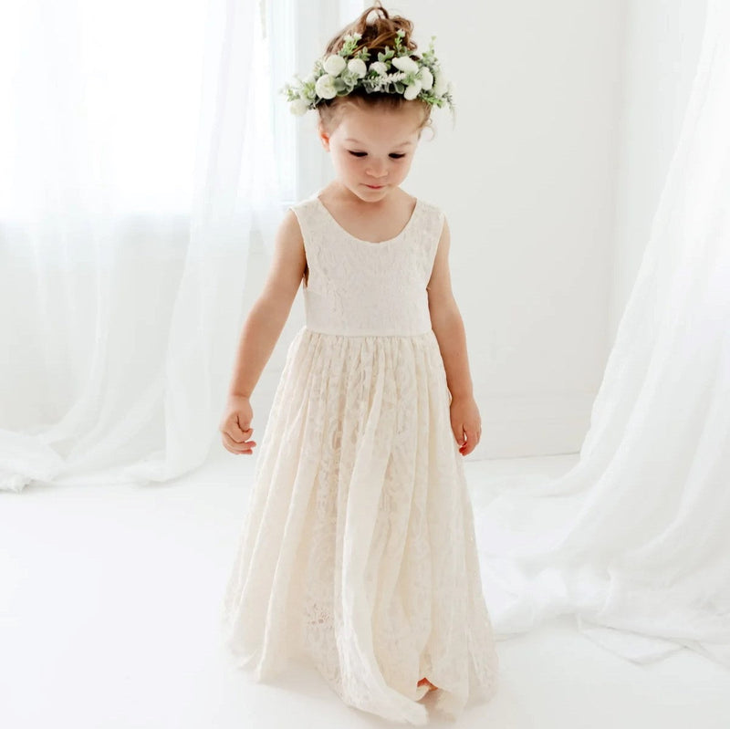 Girls' Dress for Wedding or Party – Elegant Lace & Tulle