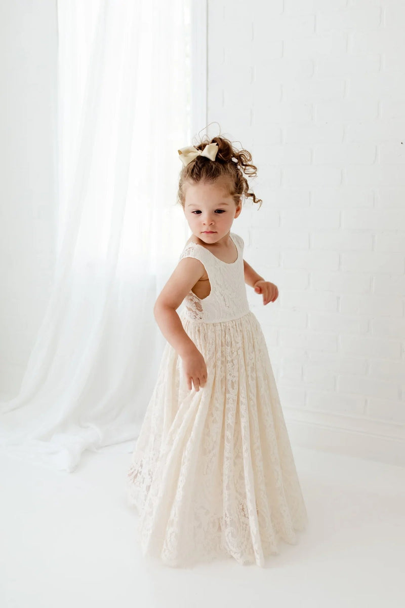 Girls' Dress for Wedding or Party – Elegant Lace & Tulle