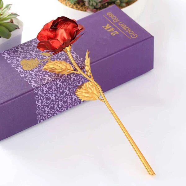 Eternal Romance Golden Rose - For Immortal Love on Valentine's Day