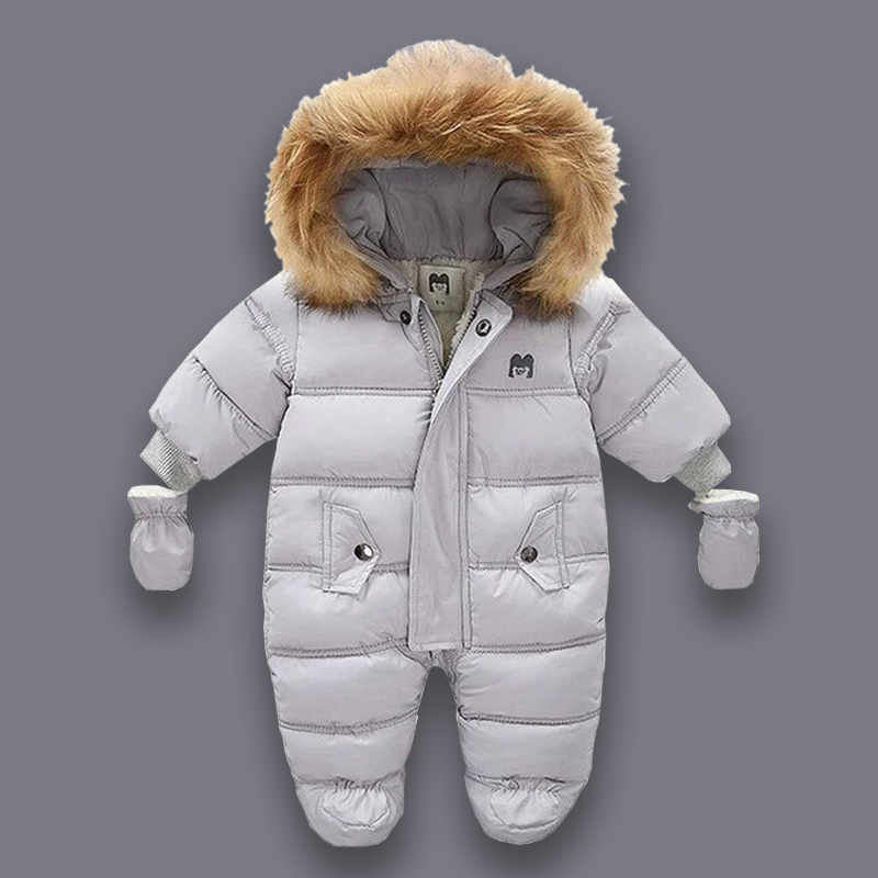 Ultimate Warm Baby Winter Suit – Snow Overall with Fur Hood
